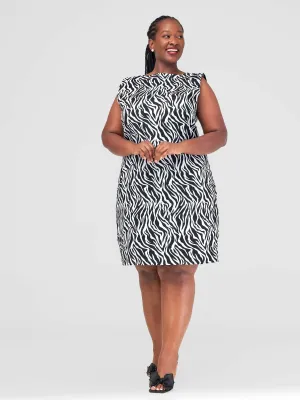 Zebra Dress - Black / White